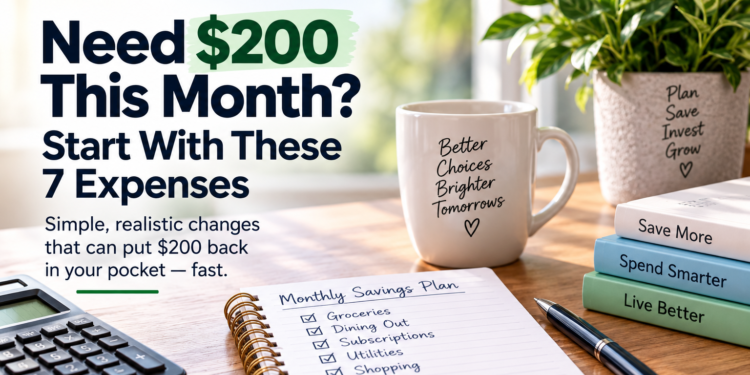 Need $200 this month – seven expenses to review and reduce
